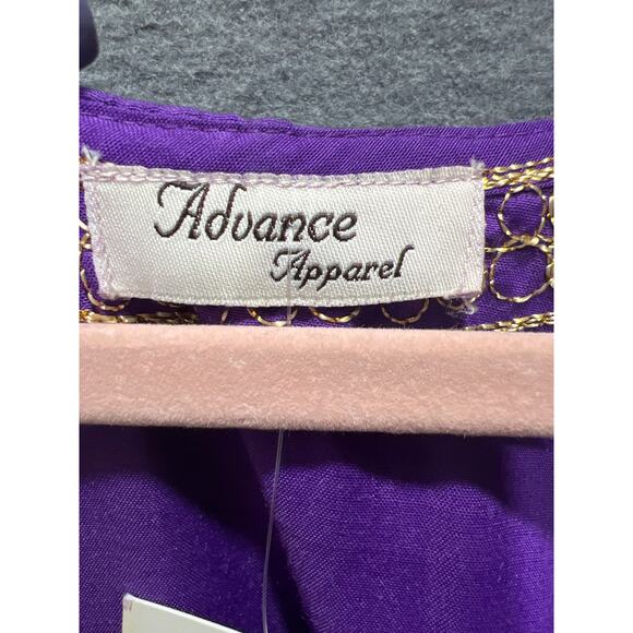 Advance Apparel Womens Purple Kaftan Maxi Dress Boho Cotton Abaya Lounge Dress - Picture 6 of 8